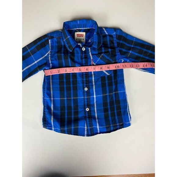 Levi's Cotton Plaid Button-Down Shirt - Size 18 Months - Picture 3 of 7